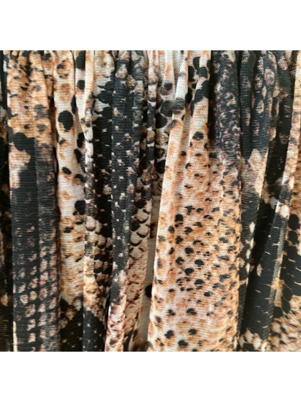NWOT Zara Basic Snake Skin Print Pleated Midi Skirt M - Picture 7 of 11